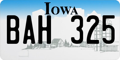 IA license plate BAH325