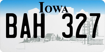 IA license plate BAH327