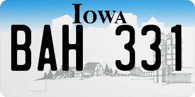 IA license plate BAH331