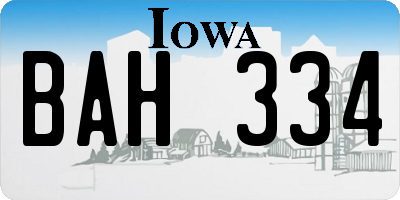 IA license plate BAH334