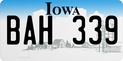 IA license plate BAH339