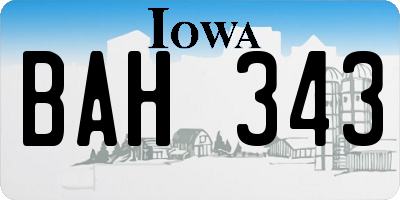 IA license plate BAH343
