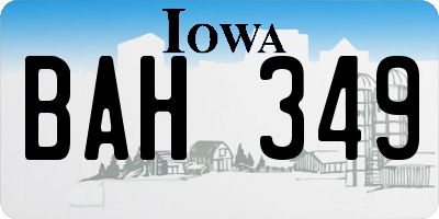 IA license plate BAH349