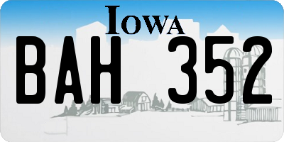 IA license plate BAH352