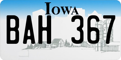 IA license plate BAH367
