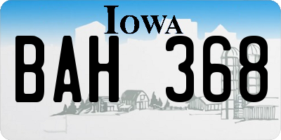 IA license plate BAH368