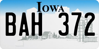 IA license plate BAH372