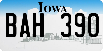 IA license plate BAH390