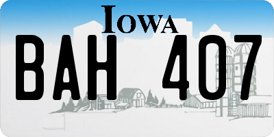 IA license plate BAH407