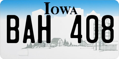 IA license plate BAH408