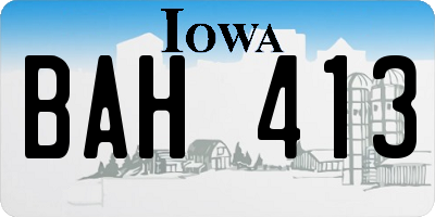 IA license plate BAH413