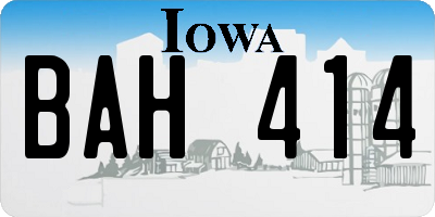 IA license plate BAH414