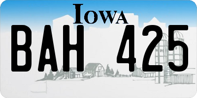 IA license plate BAH425