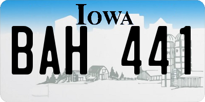 IA license plate BAH441