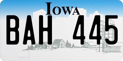 IA license plate BAH445