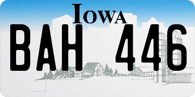 IA license plate BAH446