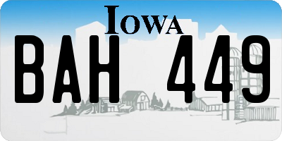 IA license plate BAH449