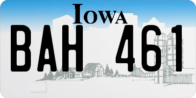 IA license plate BAH461