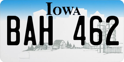 IA license plate BAH462