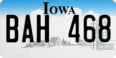 IA license plate BAH468