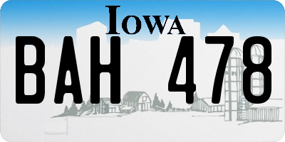 IA license plate BAH478