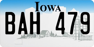 IA license plate BAH479