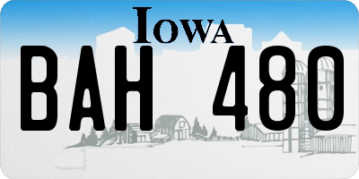 IA license plate BAH480