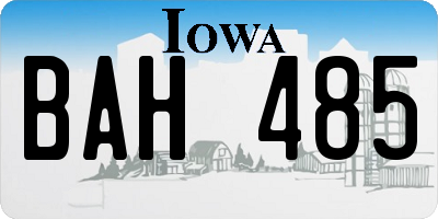 IA license plate BAH485