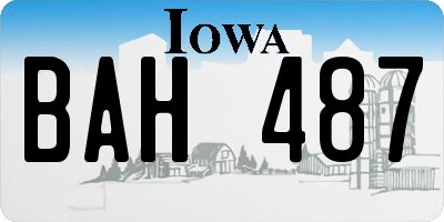 IA license plate BAH487