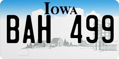 IA license plate BAH499