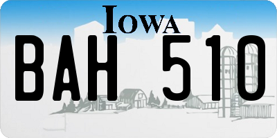 IA license plate BAH510