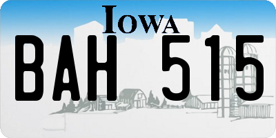 IA license plate BAH515