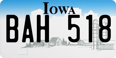 IA license plate BAH518