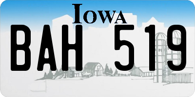 IA license plate BAH519