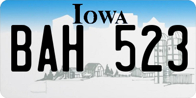IA license plate BAH523