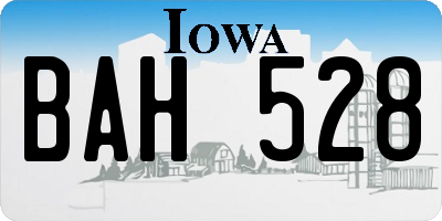 IA license plate BAH528