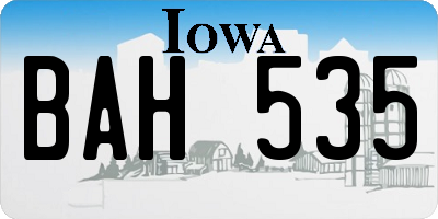 IA license plate BAH535