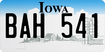 IA license plate BAH541