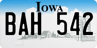 IA license plate BAH542