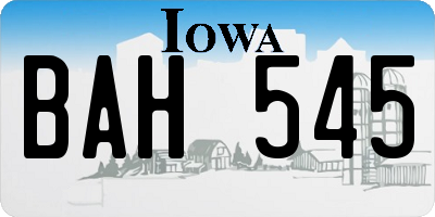 IA license plate BAH545