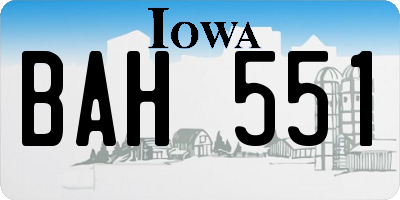 IA license plate BAH551