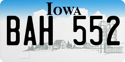 IA license plate BAH552