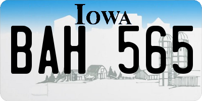 IA license plate BAH565