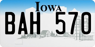 IA license plate BAH570