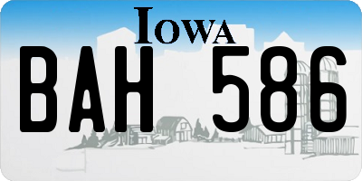 IA license plate BAH586