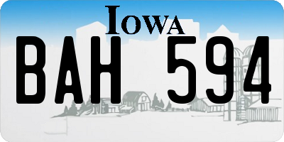 IA license plate BAH594