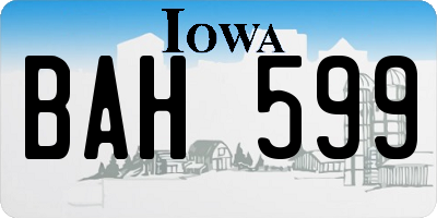 IA license plate BAH599