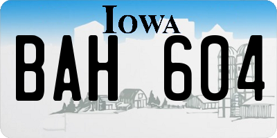 IA license plate BAH604
