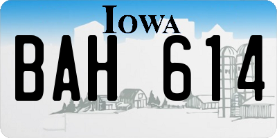 IA license plate BAH614