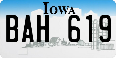 IA license plate BAH619